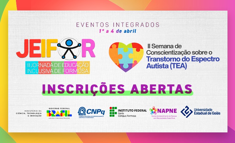 Eventos acontecem de 1º a 4 de abril, no IFG e na UEG, em Formosa